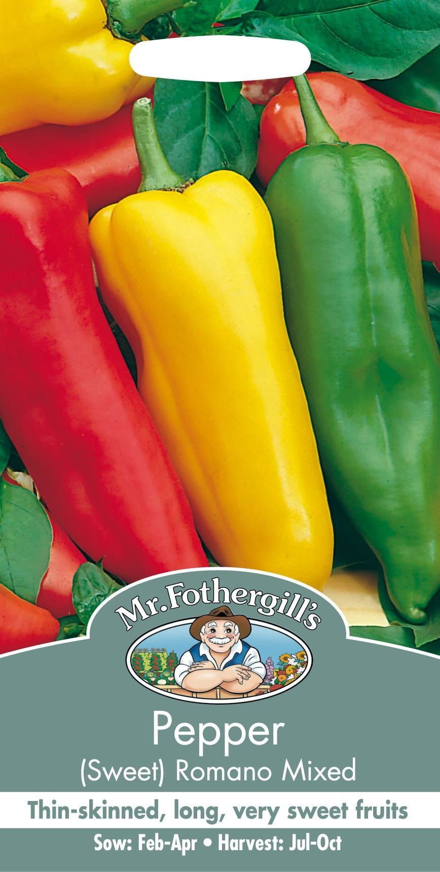 Mr Fothergills Pepper Sweet Romano Mixed 50 Seeds