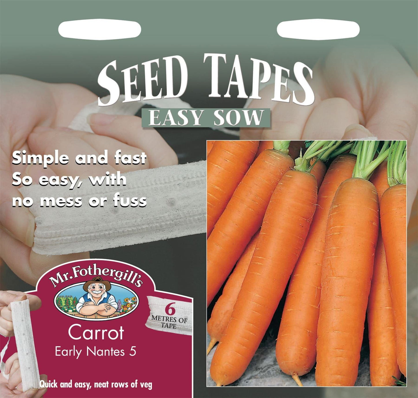 Mr Fothergills Seed Tapes Carrot Early Nantes