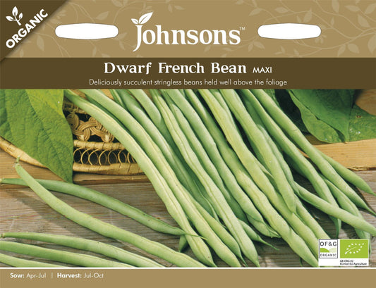 Johnsons Organic Dwarf French Bean Maxi 50 Seeds