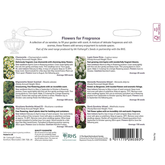 Mr Fothergills RHS Flowers For Fragrance Collection - Seeds