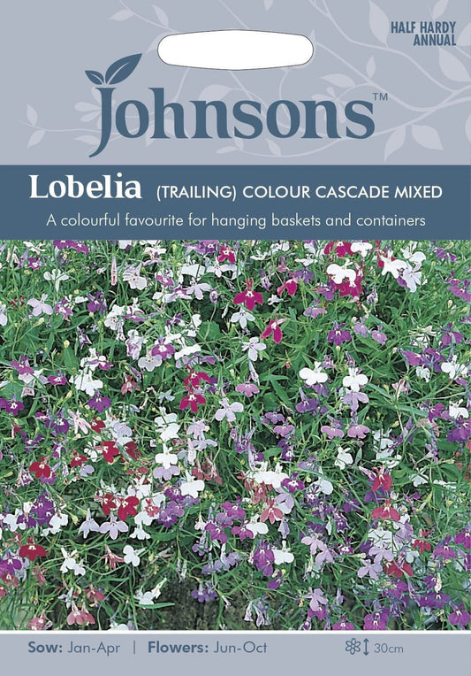 Johnsons Trailing Lobelia Colour Cascade Mixed 1500 Seeds