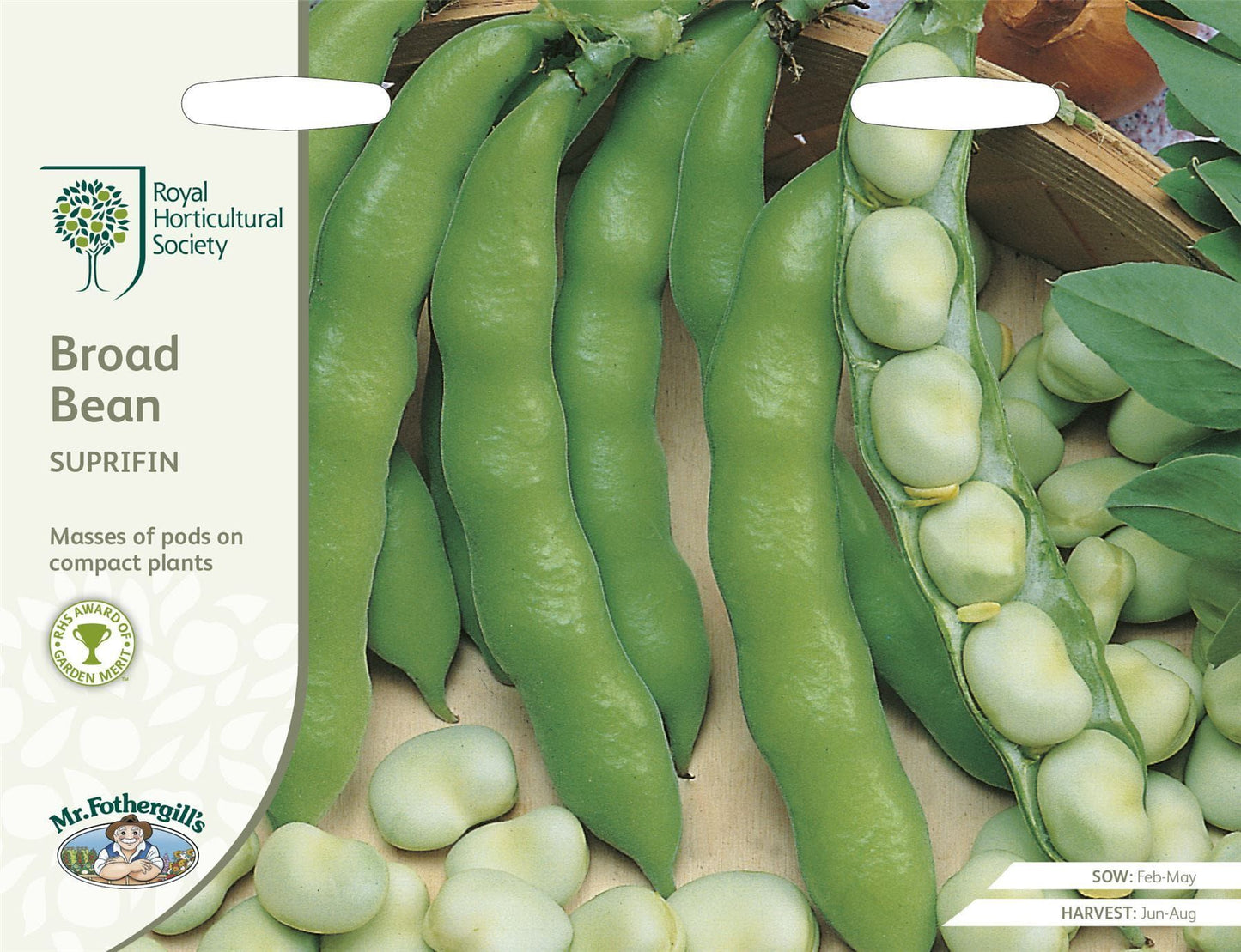 Mr Fothergills RHS Broad Bean Suprifin 50 Seeds