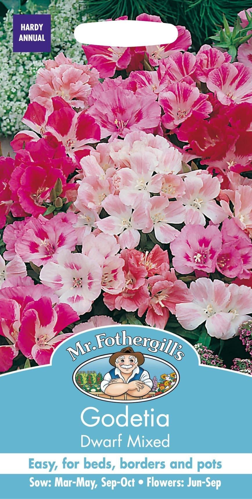 Mr Fothergills Godetia Dwarf Mixed 1000 Seeds