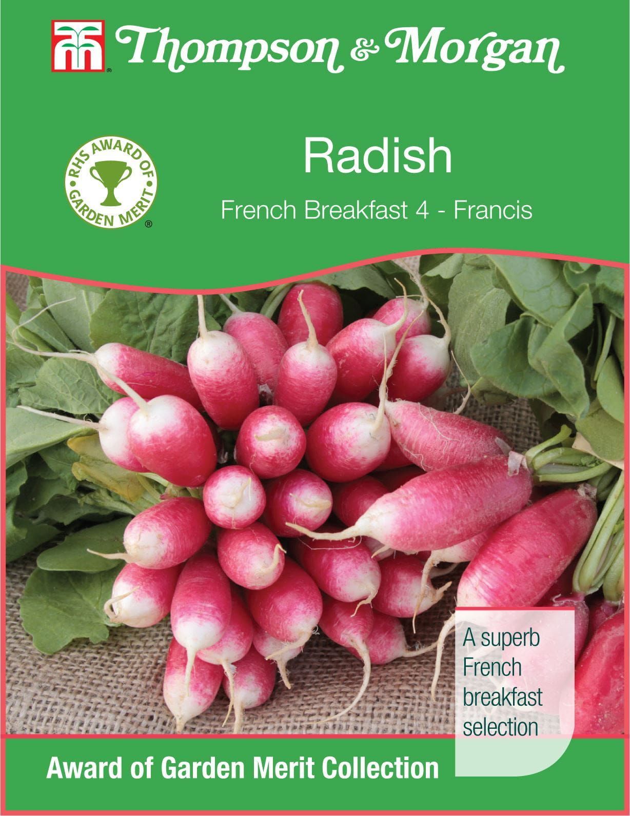 Thompson & Morgan - Vegetable - Radish - French Breakfast 4 Francis - 400 Seeds