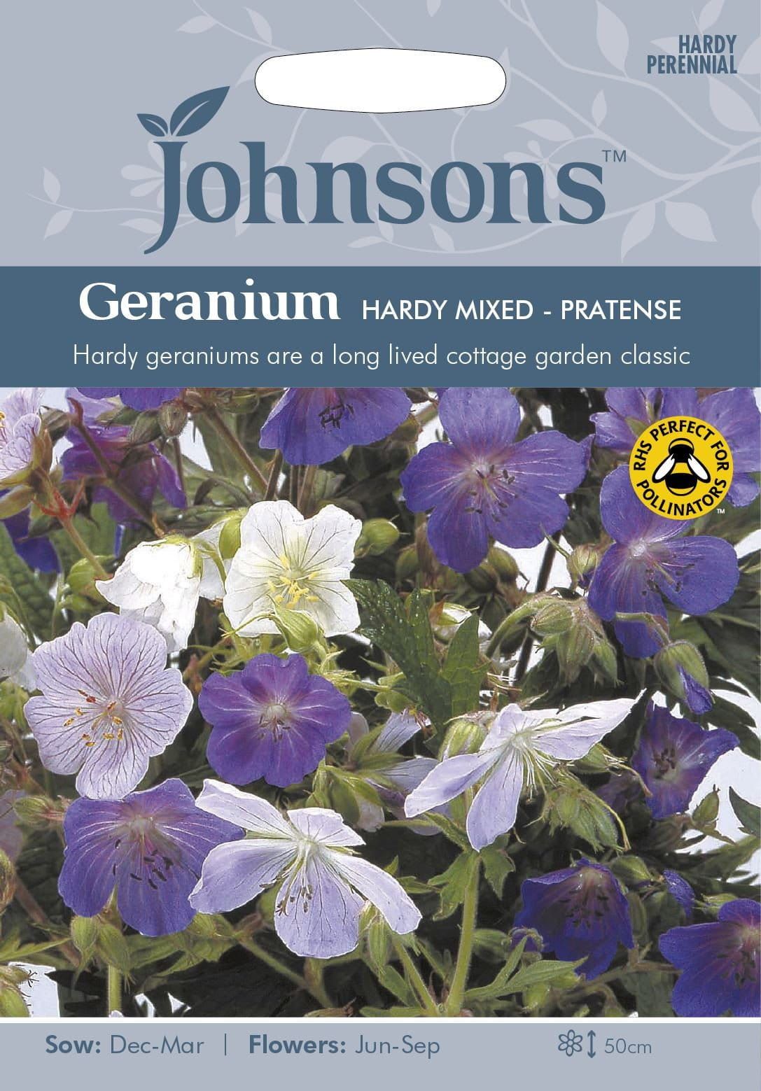 mixed geranium seeds Johnsons Geranium Hardy Mixed 15 Seeds – JustSeed