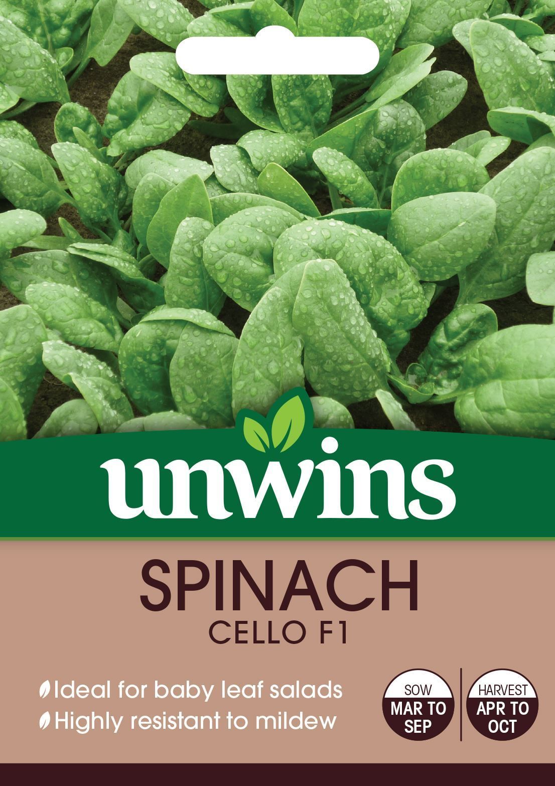 Unwins Spinach Cello F1 450 Seeds