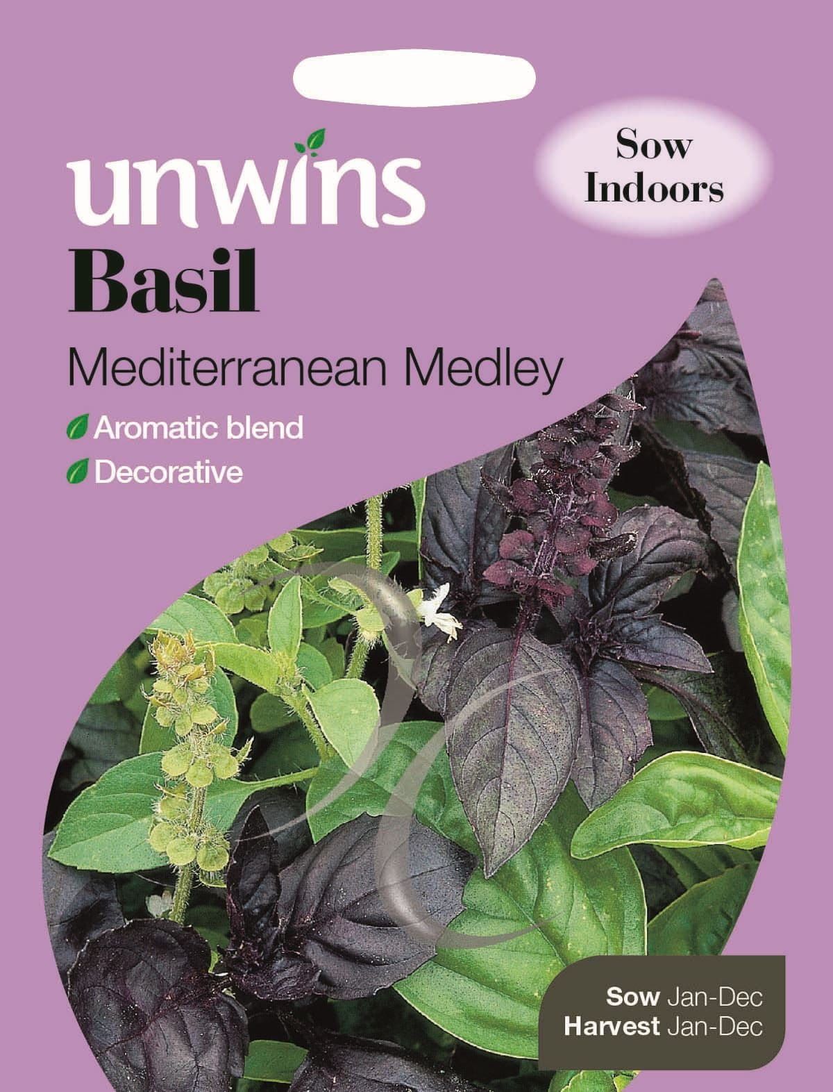 Unwins Basil Mediterranean Medley 300 Seeds