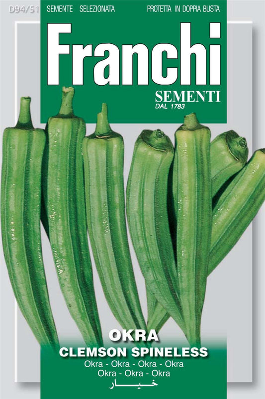 Franchi Seeds of Italy Okra Ladys Fingers Clemson Spineless Seeds