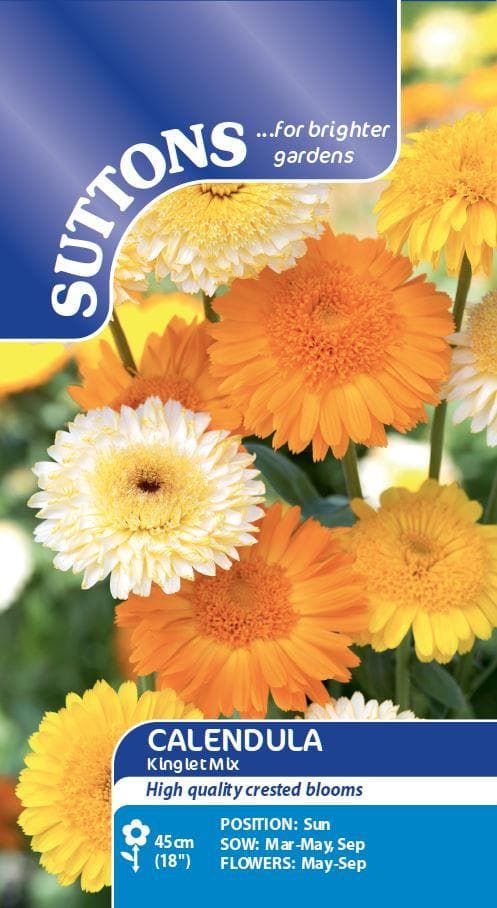 Sutton Seeds - Calendula Seeds - Kinglet Mix