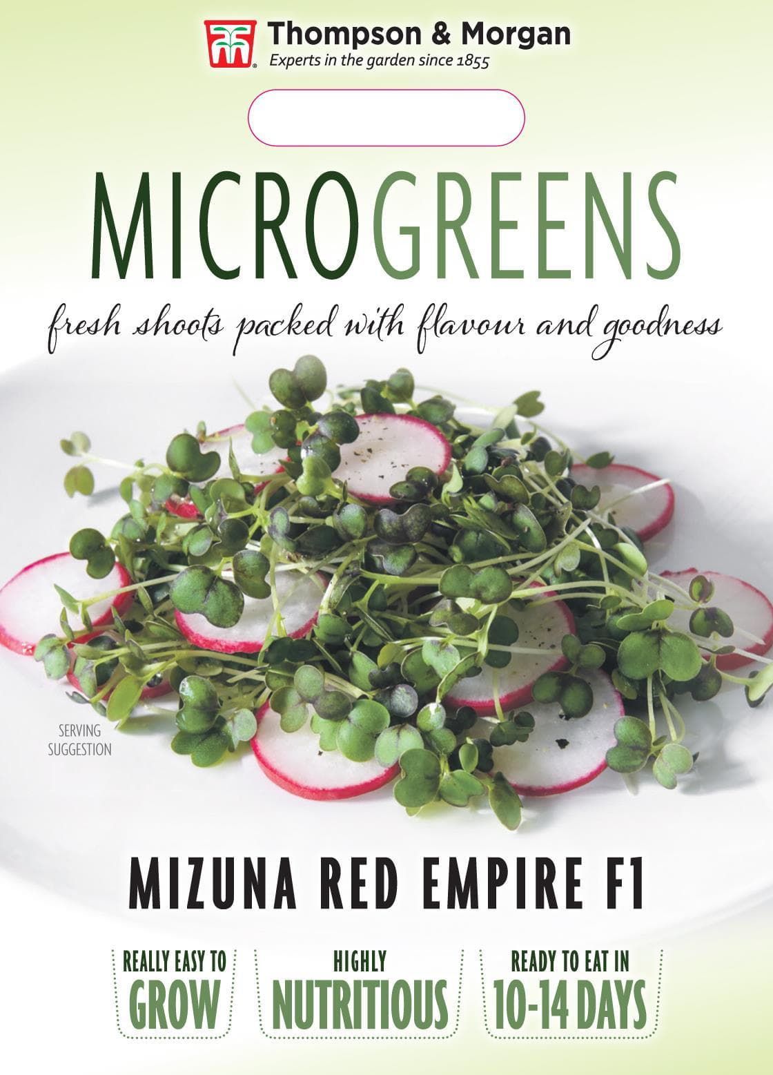 Thompson & Morgan Vegetable Microgreens Mizuna Red Empire F1 - 250 Seeds