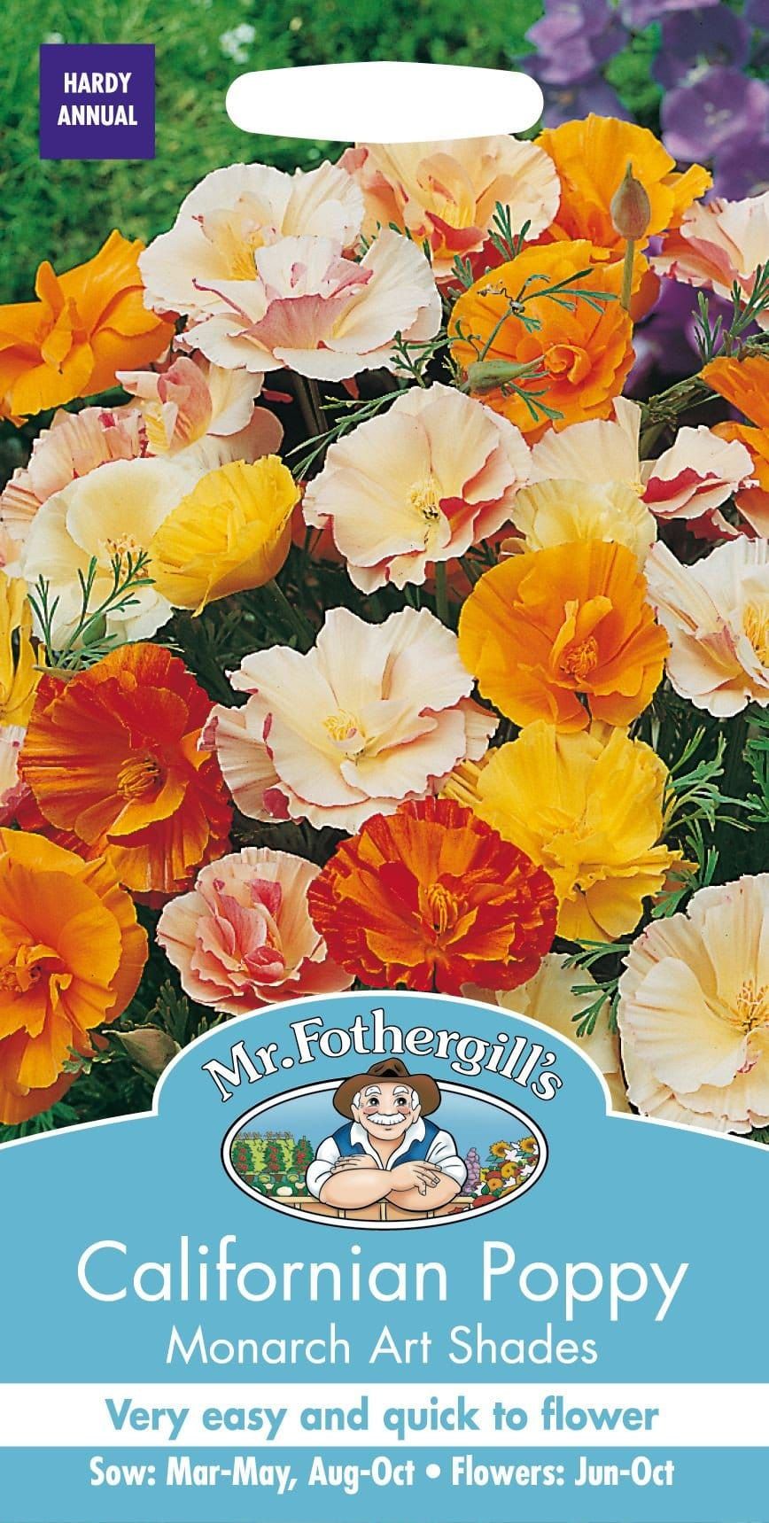 Mr Fothergills Californian Poppy Monarch Art Shades 200 Seeds