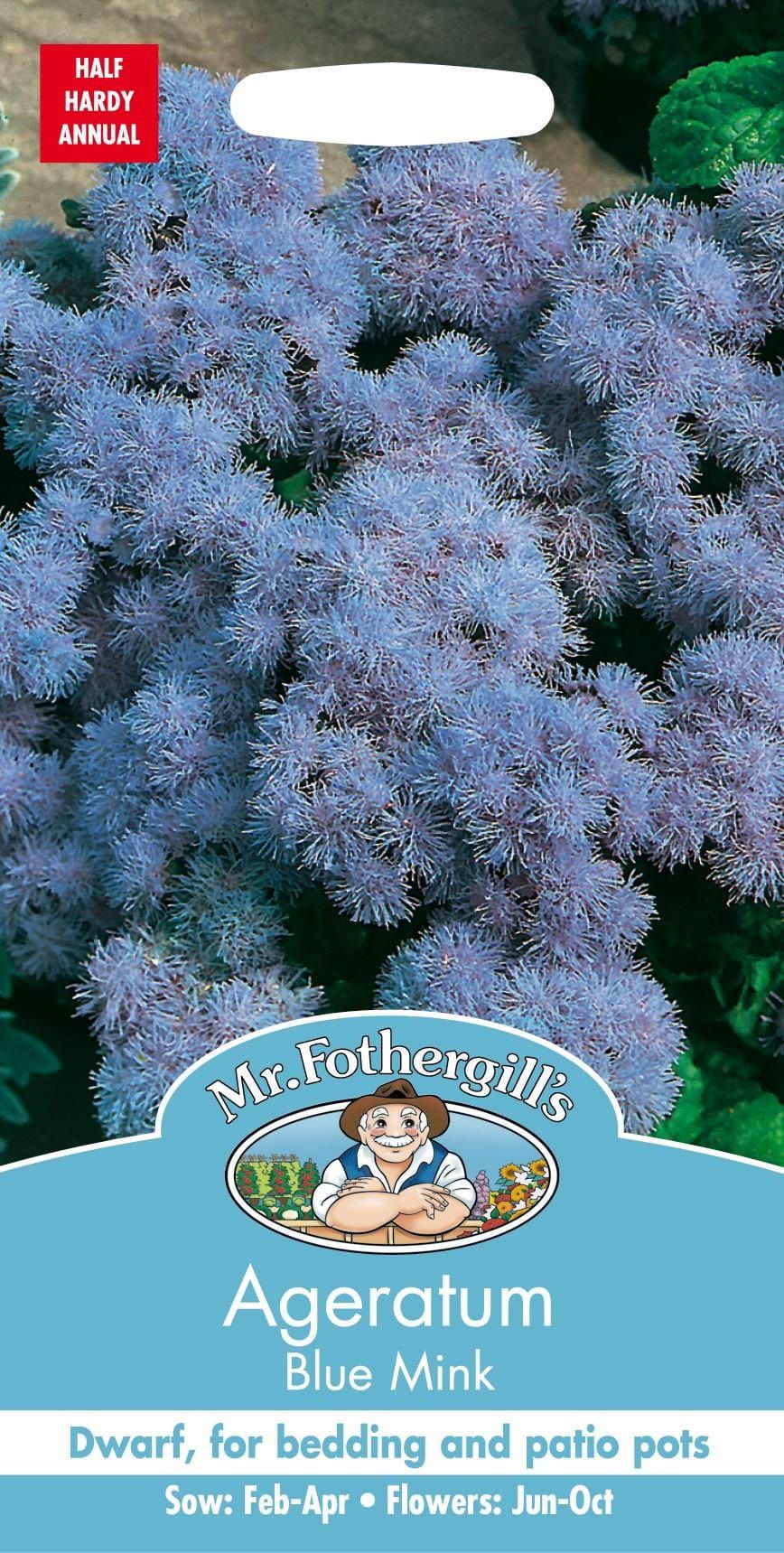 Mr Fothergills Ageratum Blue Mink 1000 Seeds