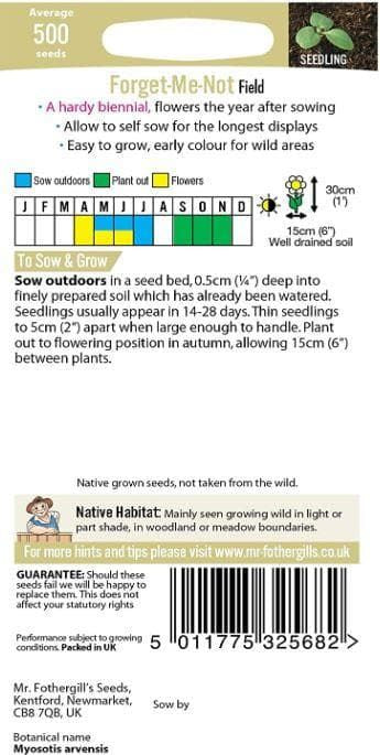 Mr Fothergills - Wild Flower - Field Forget Me Not - 500 Seeds