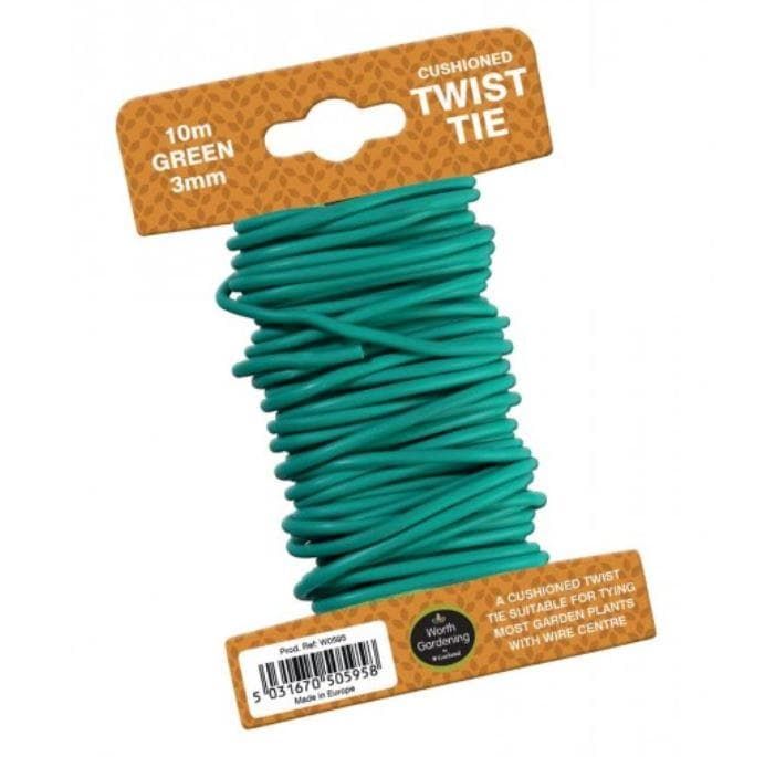 Garland - 10m Twist Tie Cushioned 3mm Green - W0595