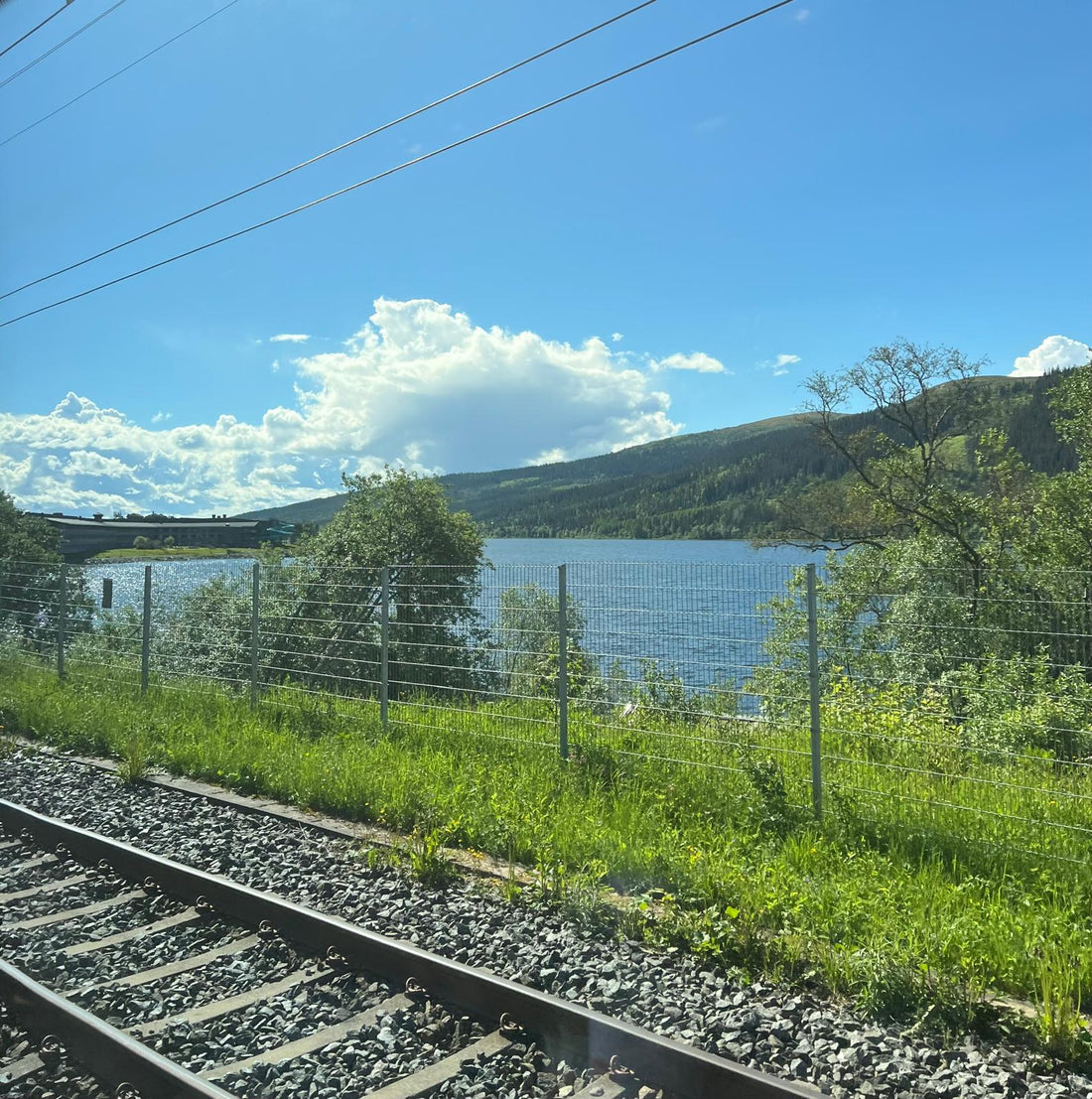 View of the lake across the tracks, near Storlien station, Sweden