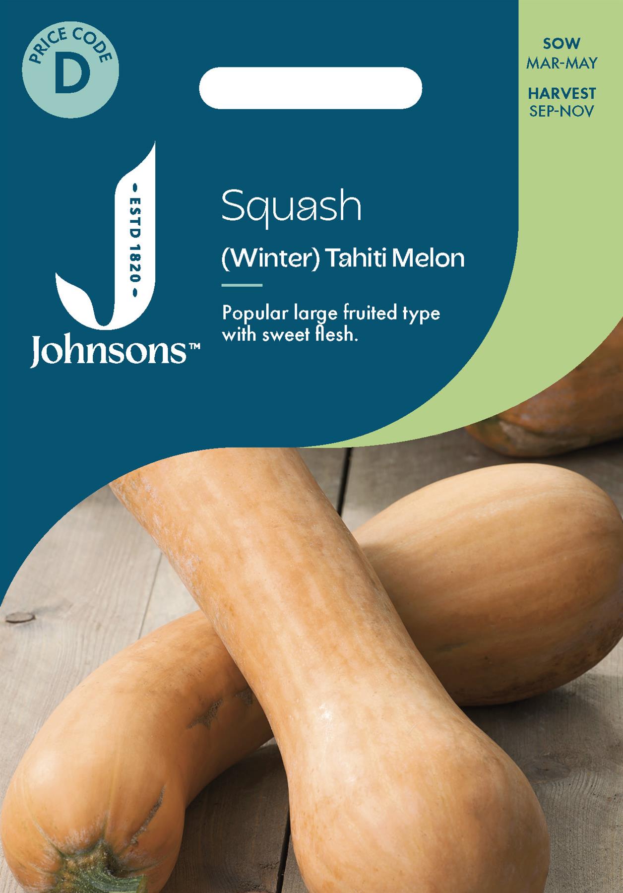 Johnsons - Squash (winter) Tahiti Melon - 10 Seeds