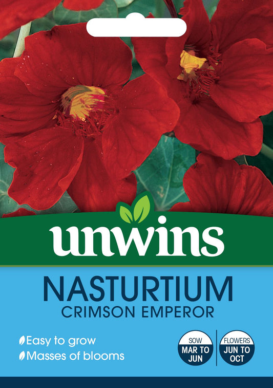Unwins Nasturtium Crimson Emperor 30 Seeds