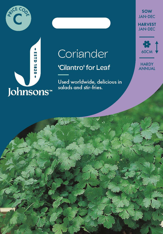 Johnsons - Herb - Coriander Cilantro for Leaf - 150 Seeds