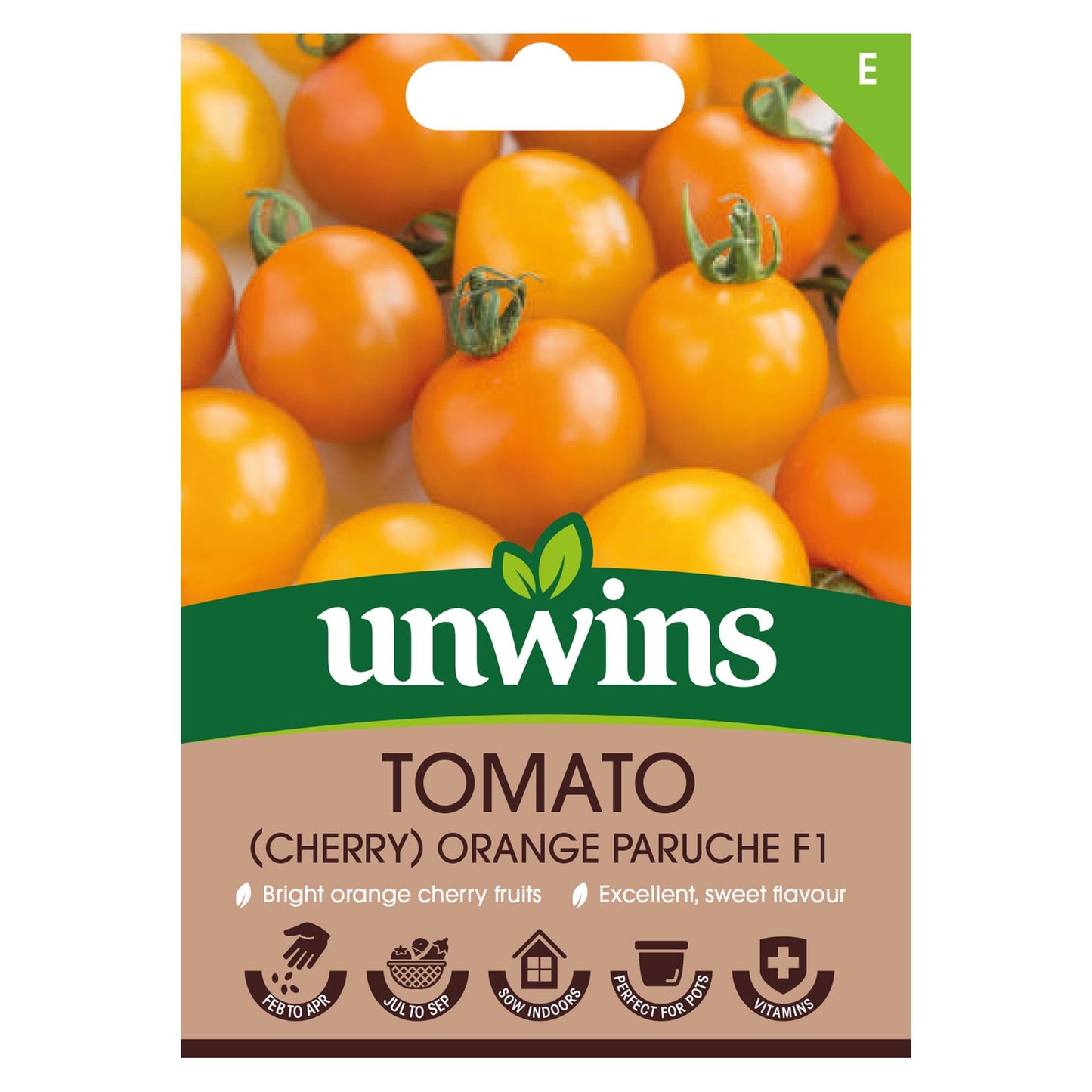 Unwins Vegetable Tomato  Orange Paruche F1 Hybrid - 6 Seeds