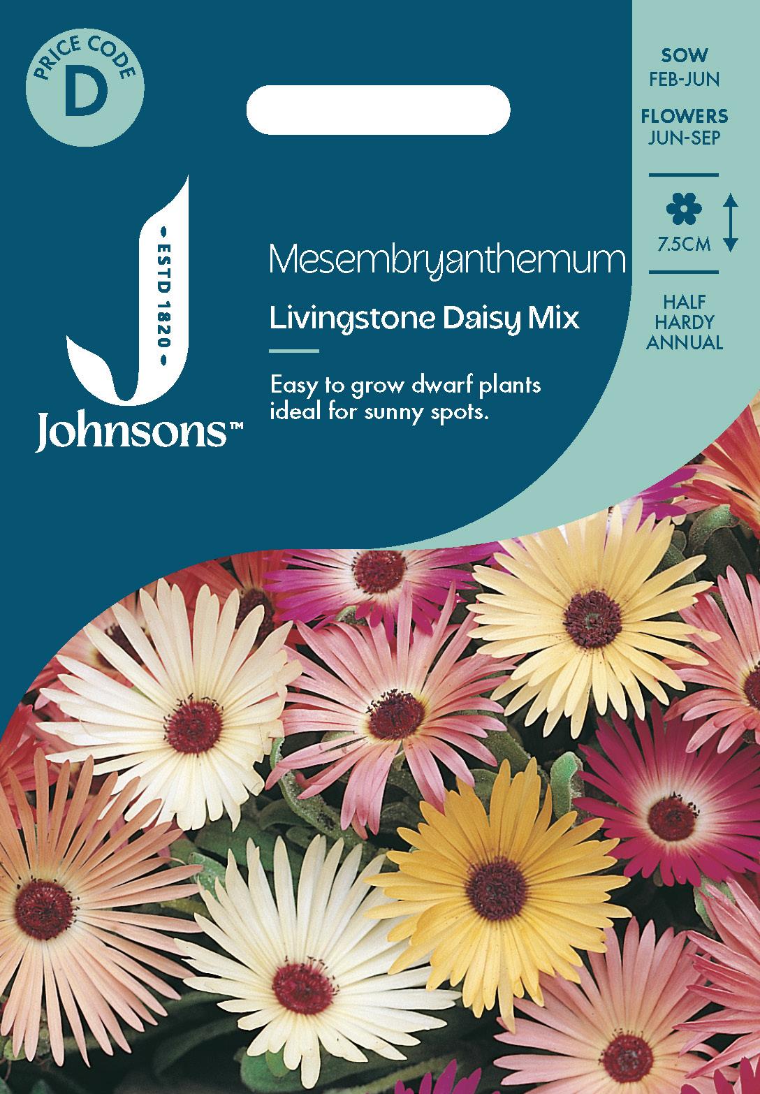 Johnsons - Mesembryanthemum Livingstone Daisy Mix - 2000 Seeds