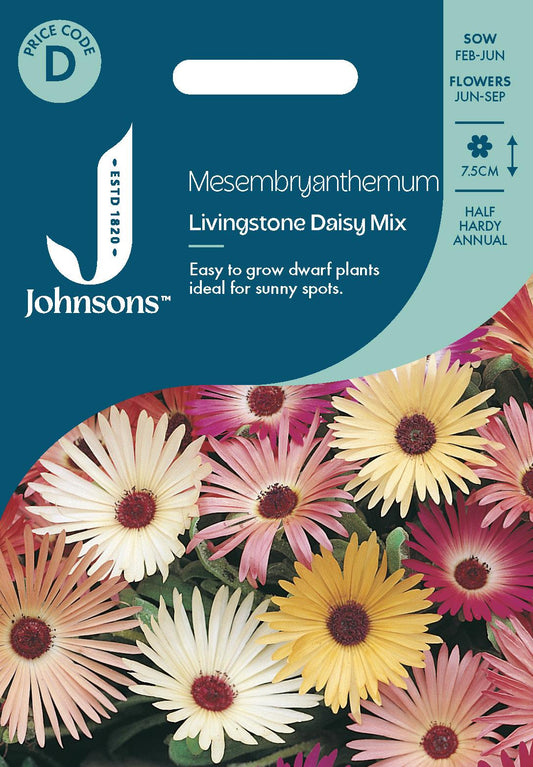 Johnsons - Mesembryanthemum Livingstone Daisy Mix - 2000 Seeds