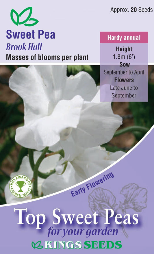 Kings Seeds Sweet Pea Brook Hall 20 Seeds