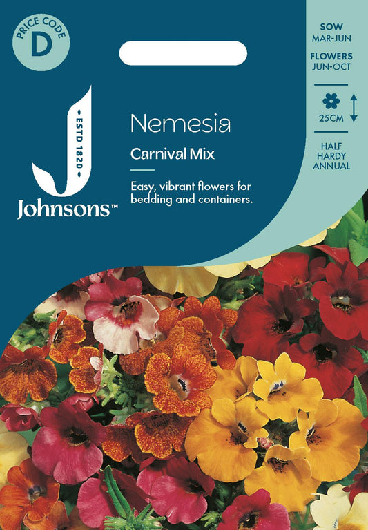 Johnsons - Nemesia Carnival Mix - 500 Seeds