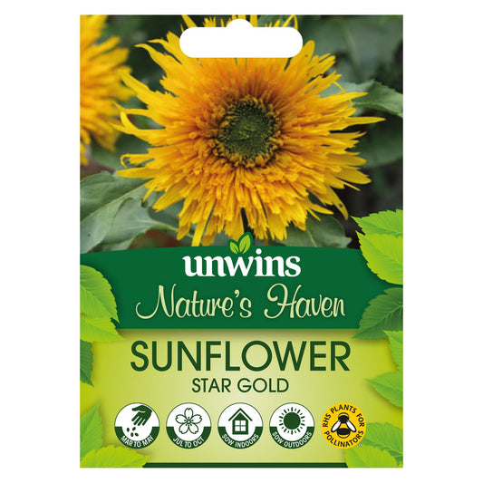 Unwins Flower Sunflower Star Gold - 12 Seeds