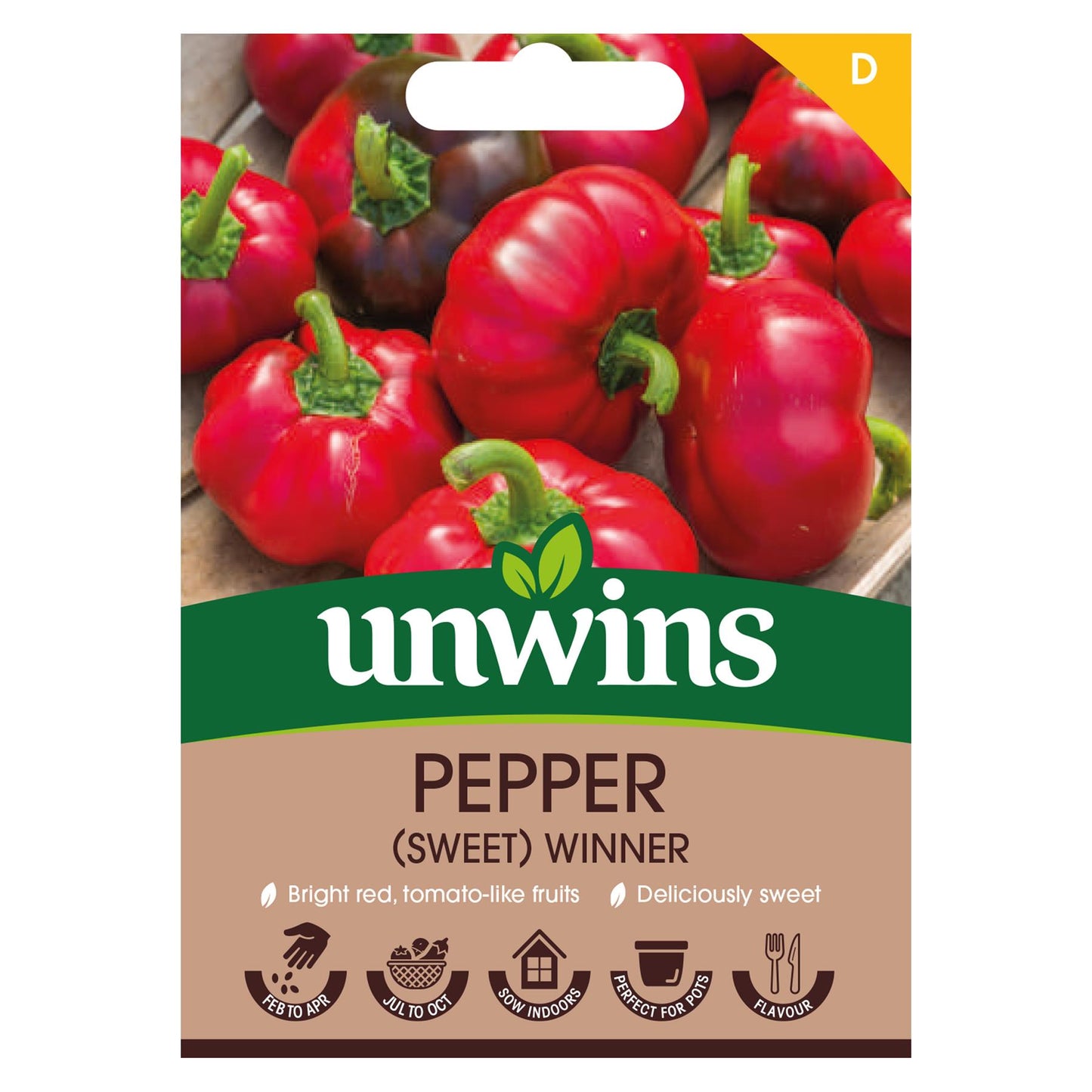 Unwins Vegetable Sweet  Pepper Winner - 8 Seeds