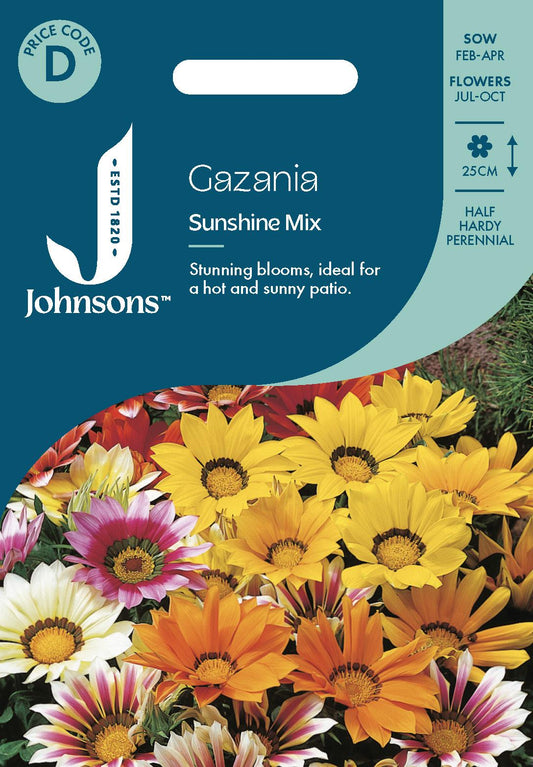 Johnsons - Gazania Sunshine Mix - 25 Seeds
