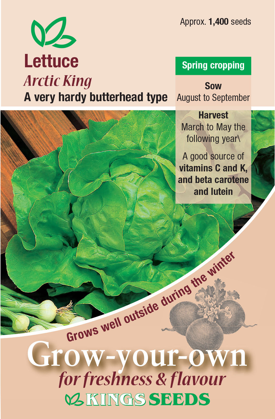 Kings Seeds Lettuce Arctic King 1400 Seeds