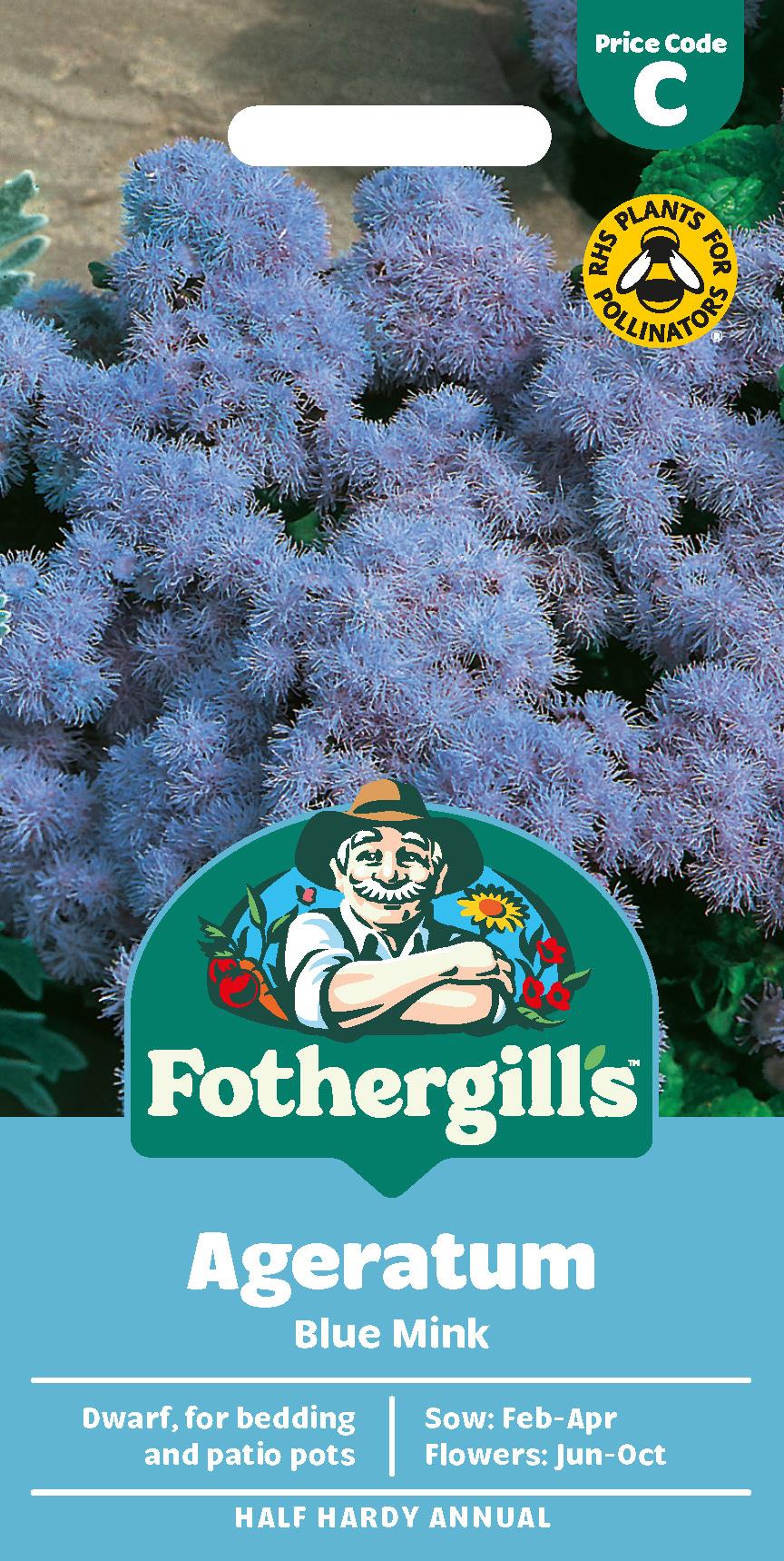 Fothergills Ageratum Blue Mink Seeds