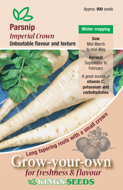 Kings Seeds Parsnip Imperial Crown 800 Seeds