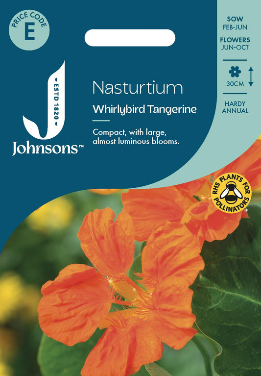 Johnsons - Nasturtium Whirlybird Tangerine - 25 Seeds