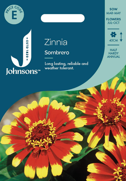 Johnsons - Zinnia Sombrero - 75 Seeds