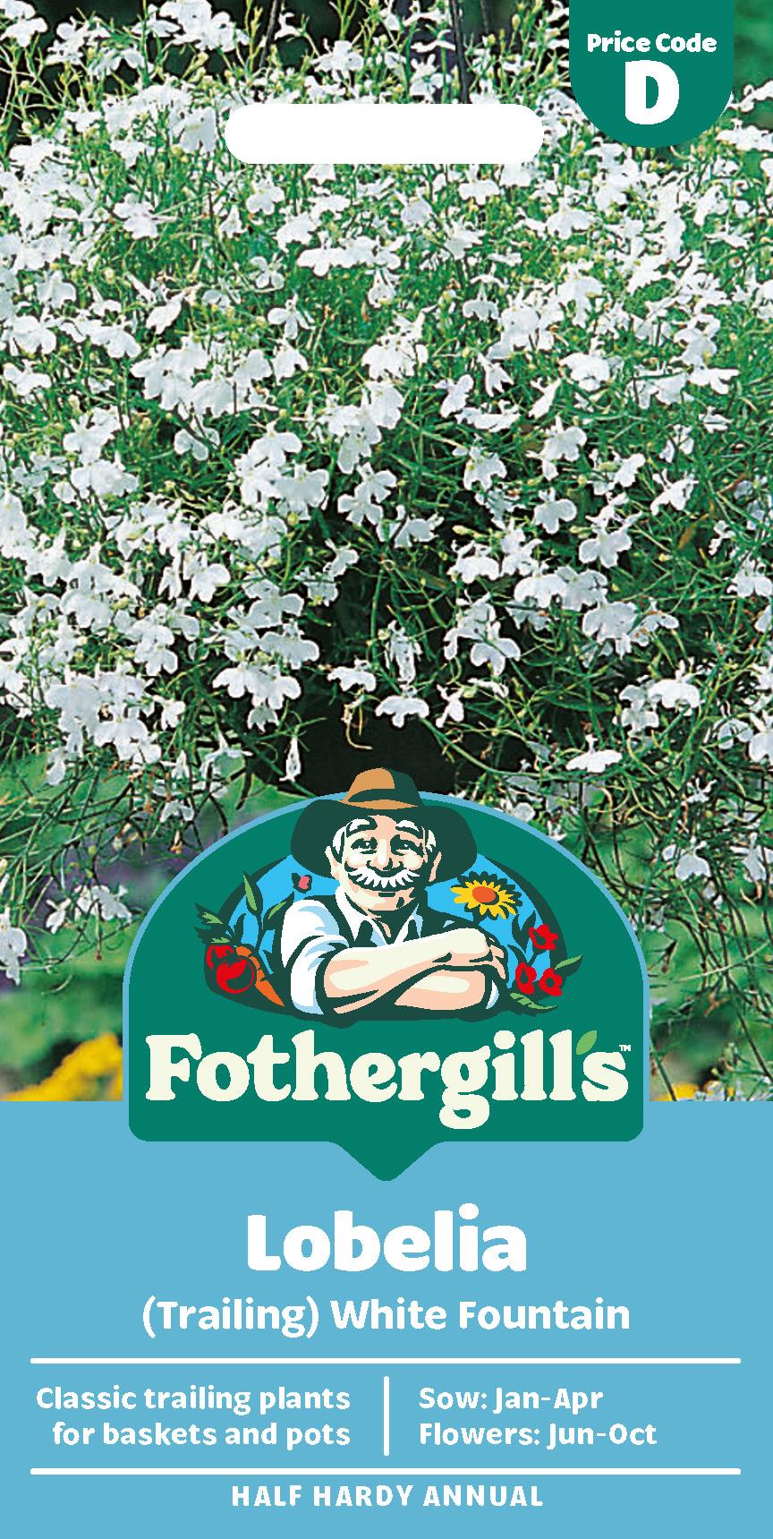 Fothergills Training Lobelia White Fountain Seeds