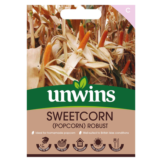 Unwins Vegetable Sweetcorn Popcorn Robust - 40 Seeds