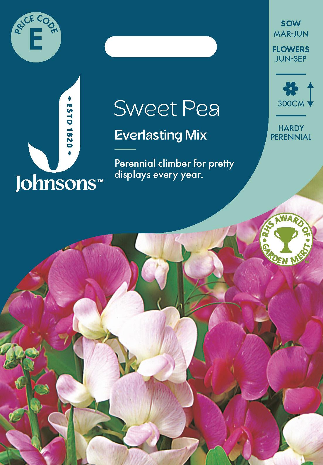 Johnsons - Sweet Pea Everlasting Mix - 20 Seeds