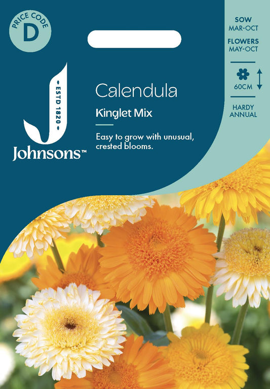 Johnsons - Calendula Kinglet Mix - 100 Seeds