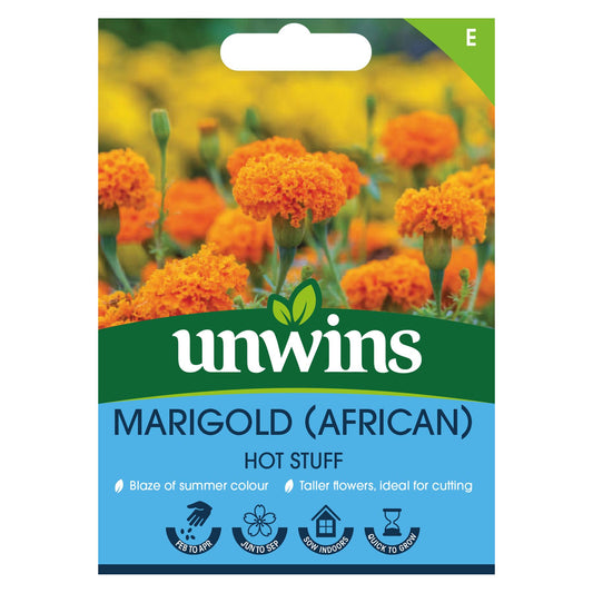 Unwins Flower African Marigold Hot Stuff - 50 Seeds