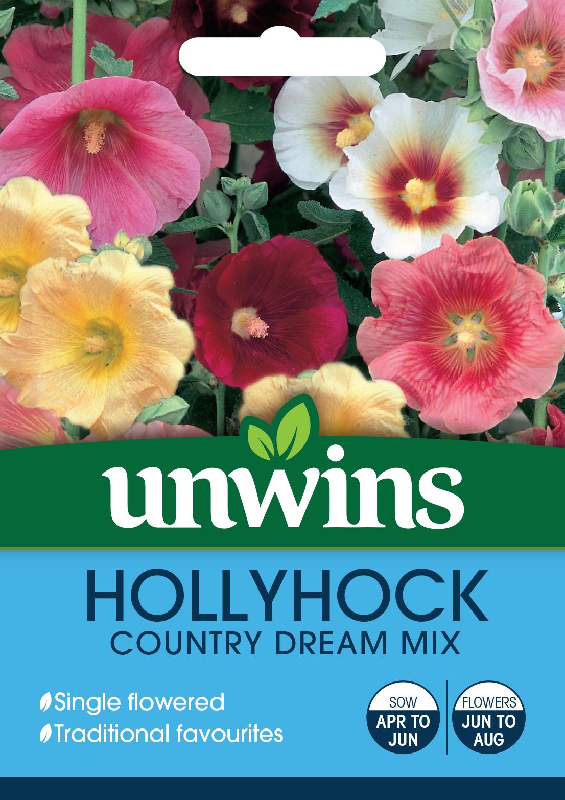 Unwins Hollyhock Country Dream Mix 50 Seeds