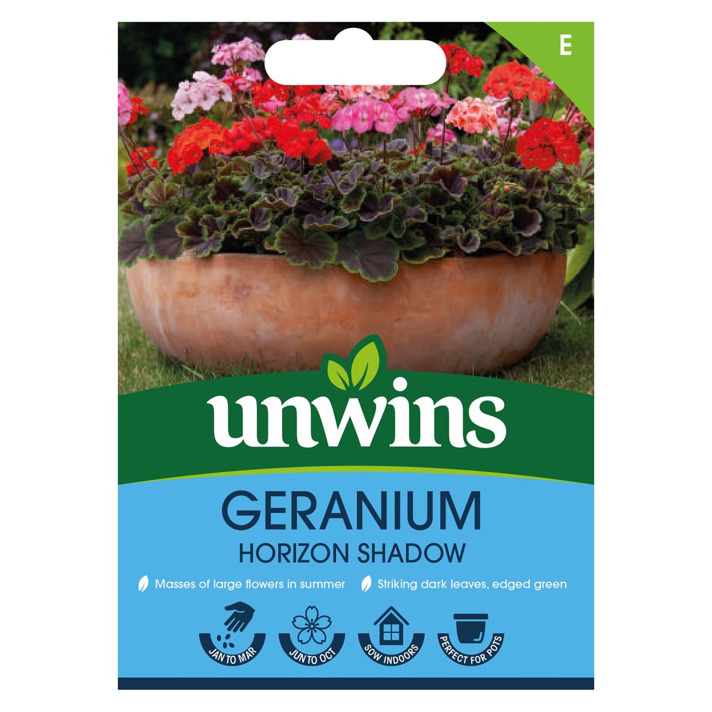 Unwins Flower Geranium Horizon Shadow Mix - 8 Seeds