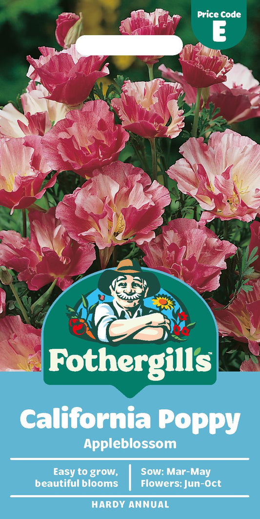 Fothergills Californian Poppy Appleblossom Pink Seeds