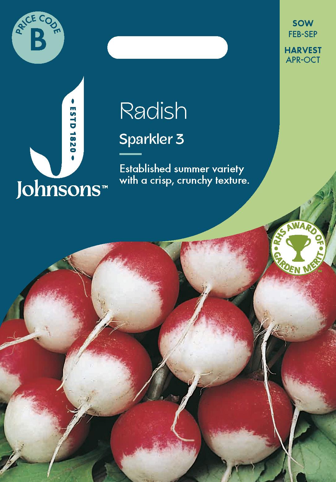 Johnsons - Radish Sparkler 3 - 750 Seeds