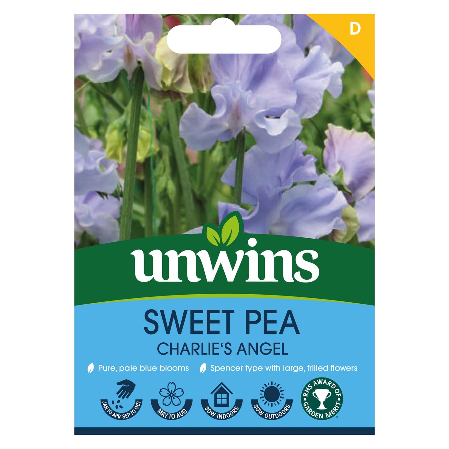 Unwins Flower Sweet Pea Charlie's Angel - 21 Seeds