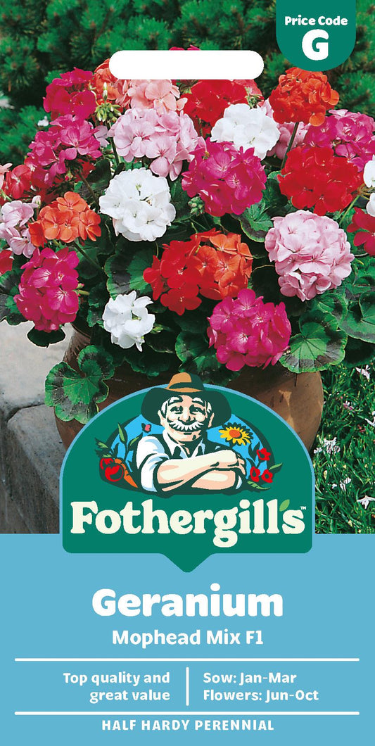 Fothergills Geranium Mr F'S Mophead Mix F1 Seeds