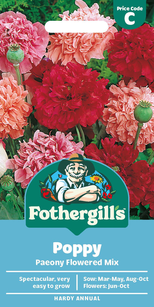 Fothergills Poppy Paeony Flowered Mix Seeds