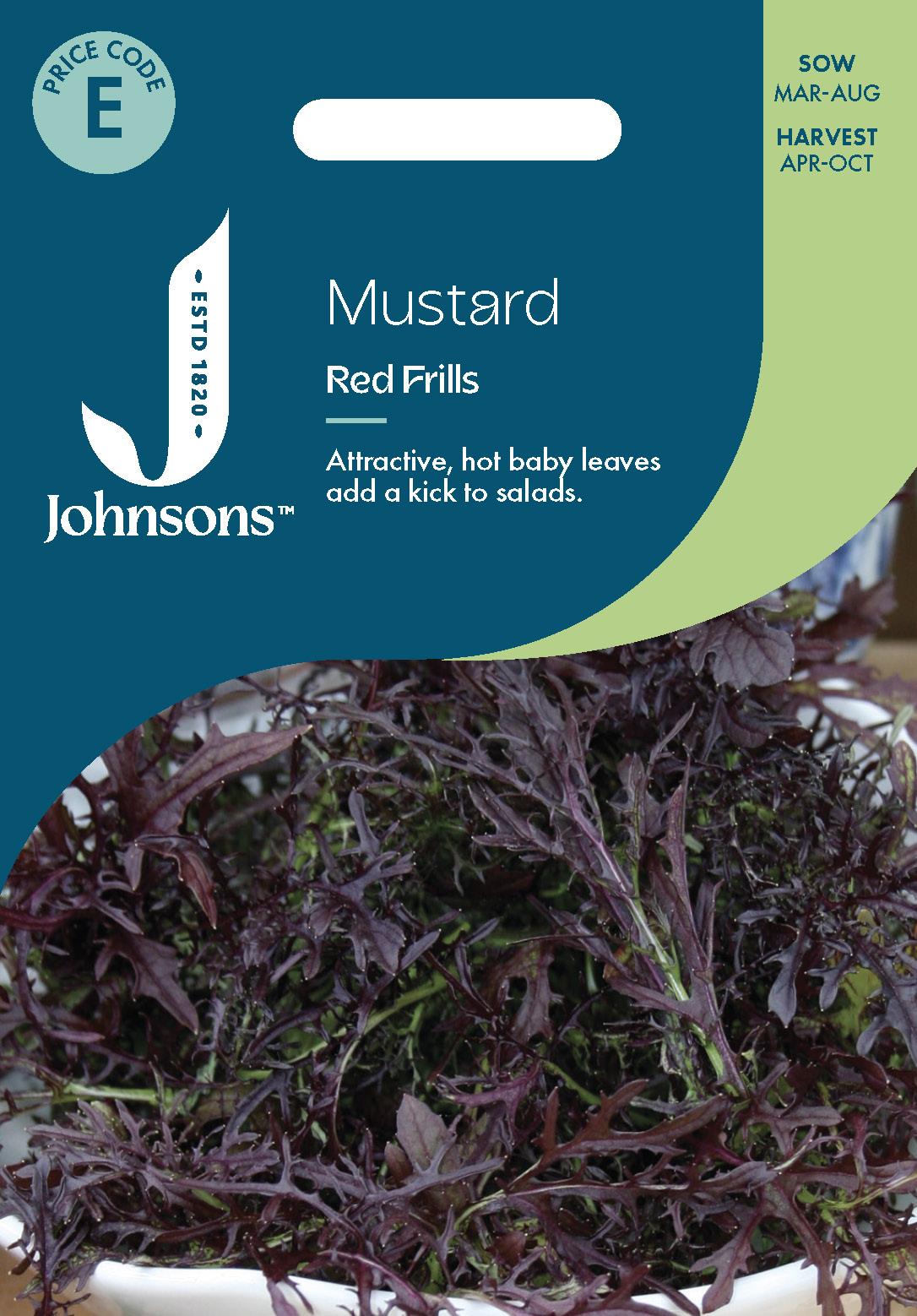 Johnsons - Mustard Red Frills - 350 Seeds