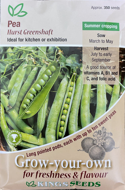 Kings Seeds Pea Hurst Greenshaft 350 Seeds