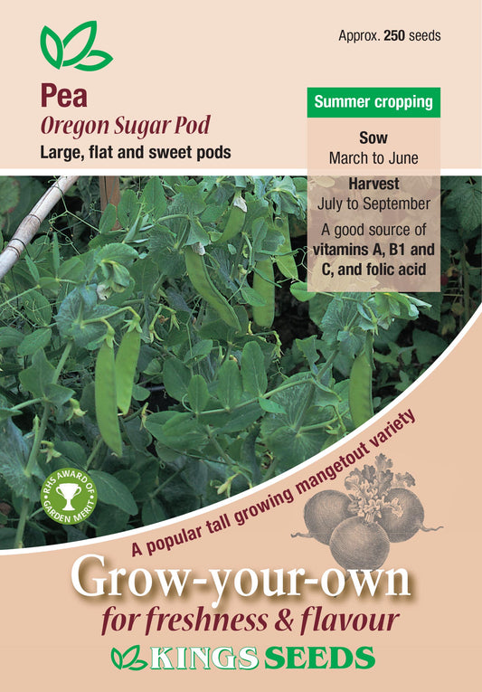 Kings Seeds Pea Oregon Sugar Pod 250 Seeds